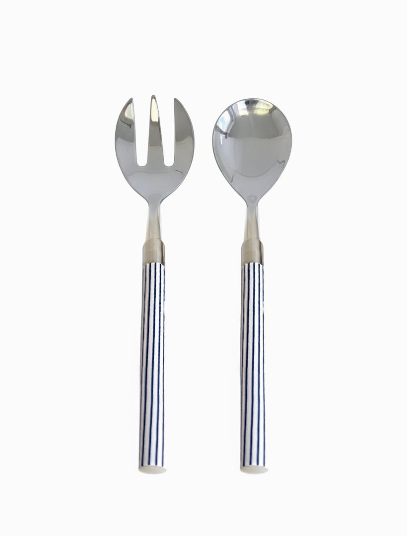 St Tropez Blue and White Salad Servers - Zjoosh