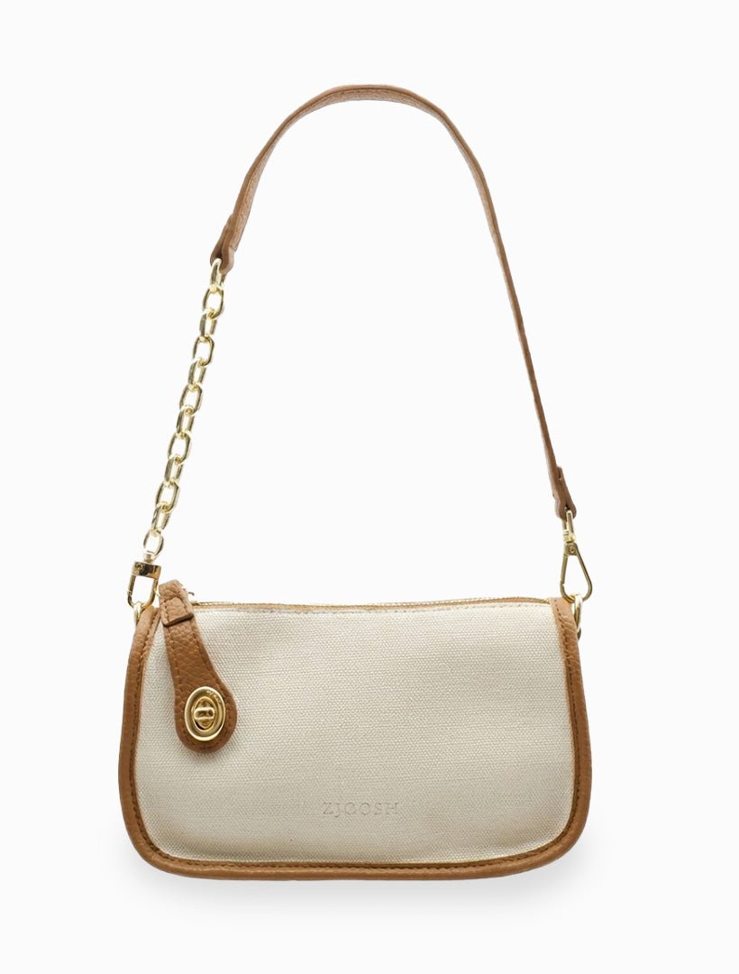 Stacey Bag White Tan - Zjoosh