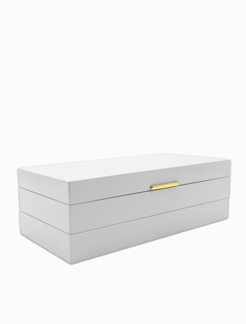 Stacking Lacquered Jewellery Box White Large