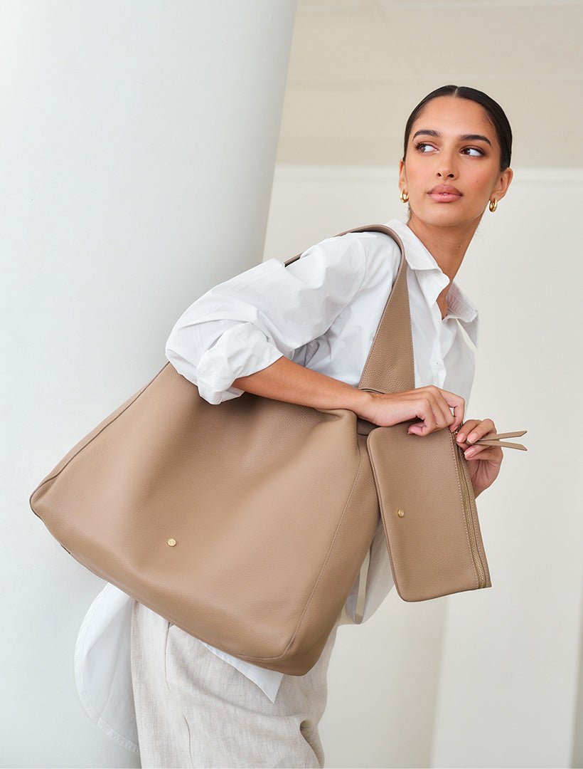 Stevie Slouch Tote Hazelnut - Zjoosh