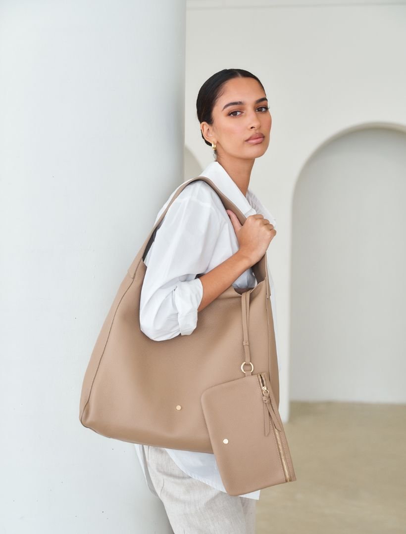 Stevie Slouch Tote Hazelnut - Zjoosh