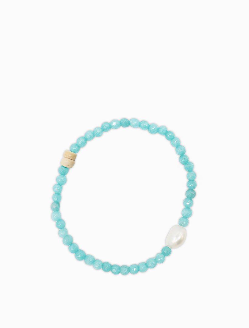 Stone and Pearl Bracelet Aqua - Zjoosh