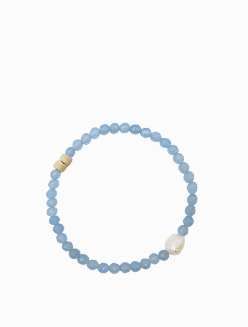 Stone and Pearl Bracelet Blue - Zjoosh