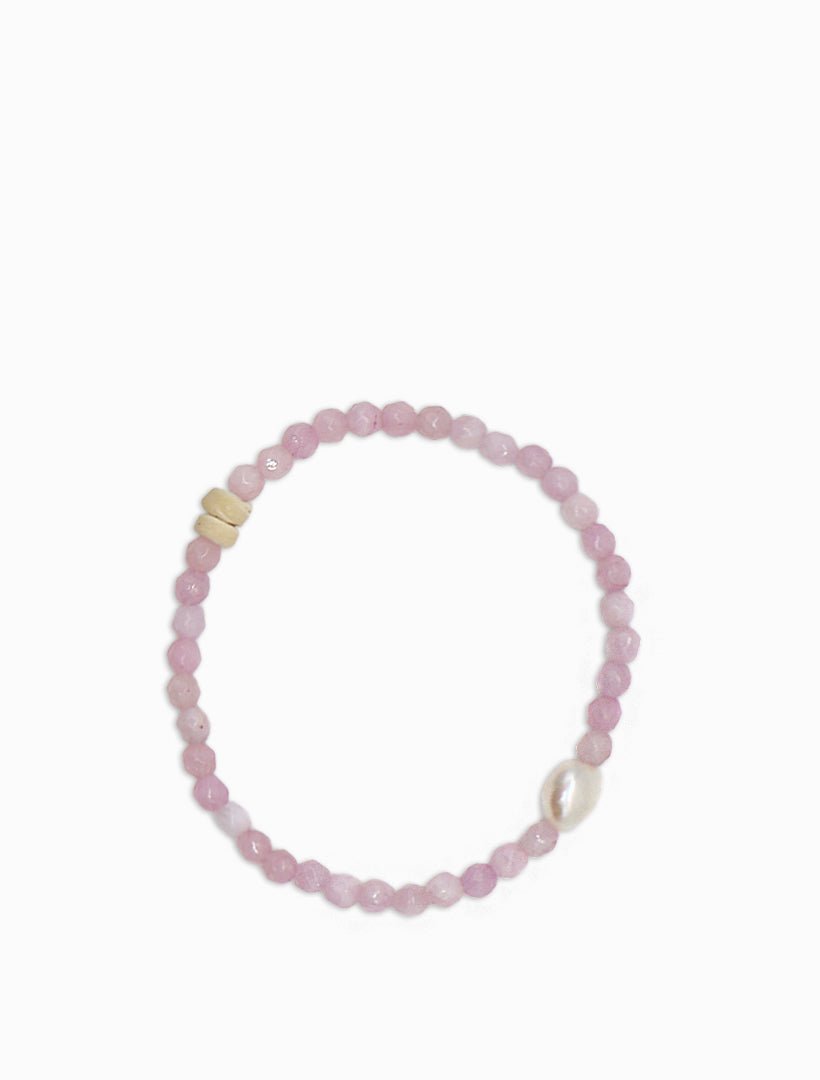 Stone and Pearl Bracelet Lilac - Zjoosh