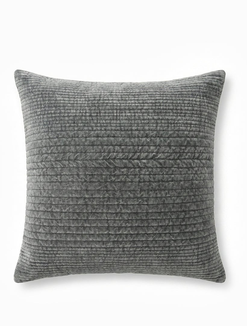 Stone Washed Velvet Cushion Grey 50cm x 50cm - Zjoosh