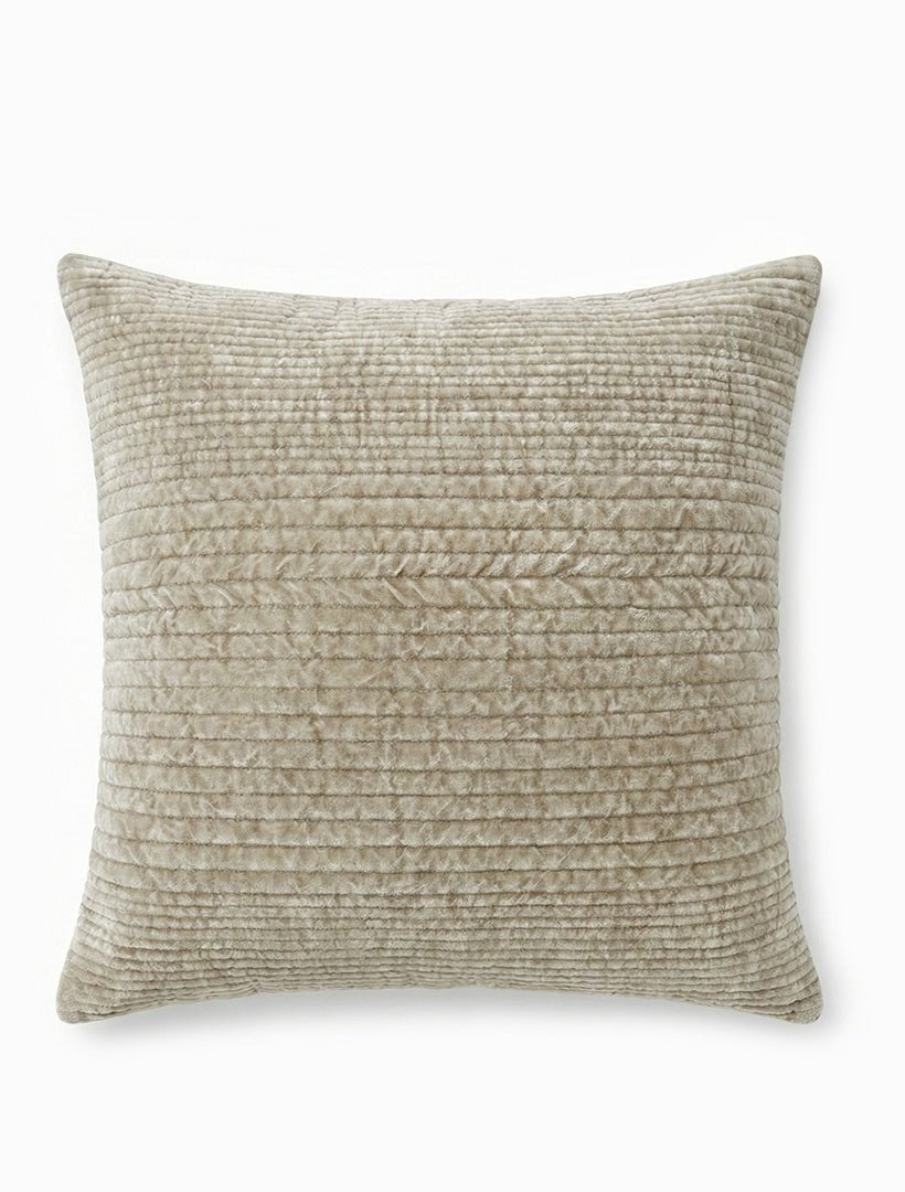 Stone Washed Velvet Cushion Natural 50cm x 50cm - Zjoosh