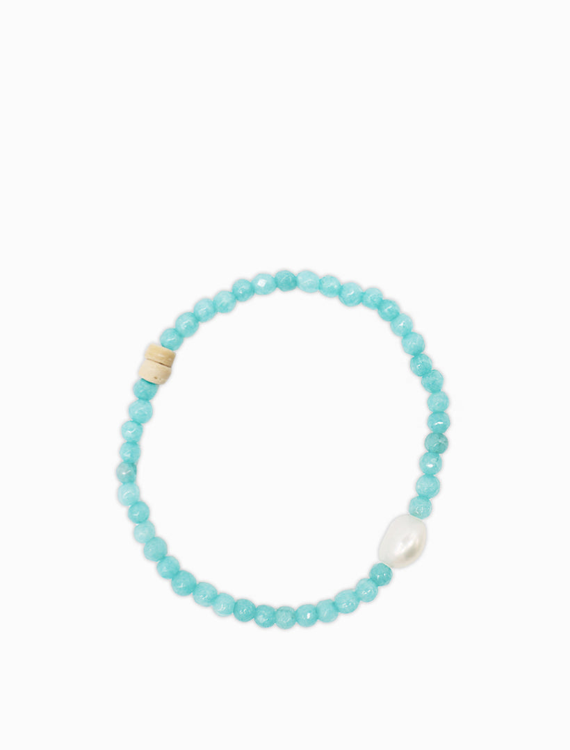 Stone and Pearl Bracelet Aqua