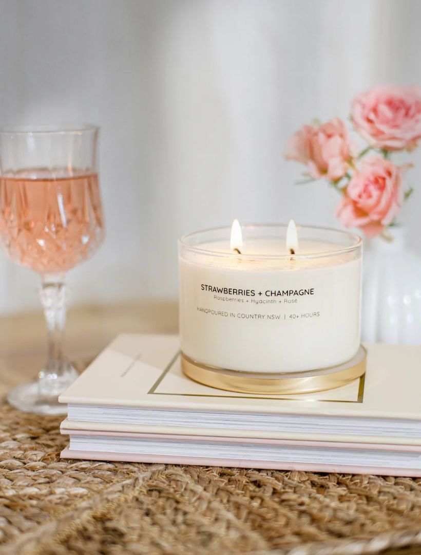 Strawberries & Champagne Soy Candle - Zjoosh