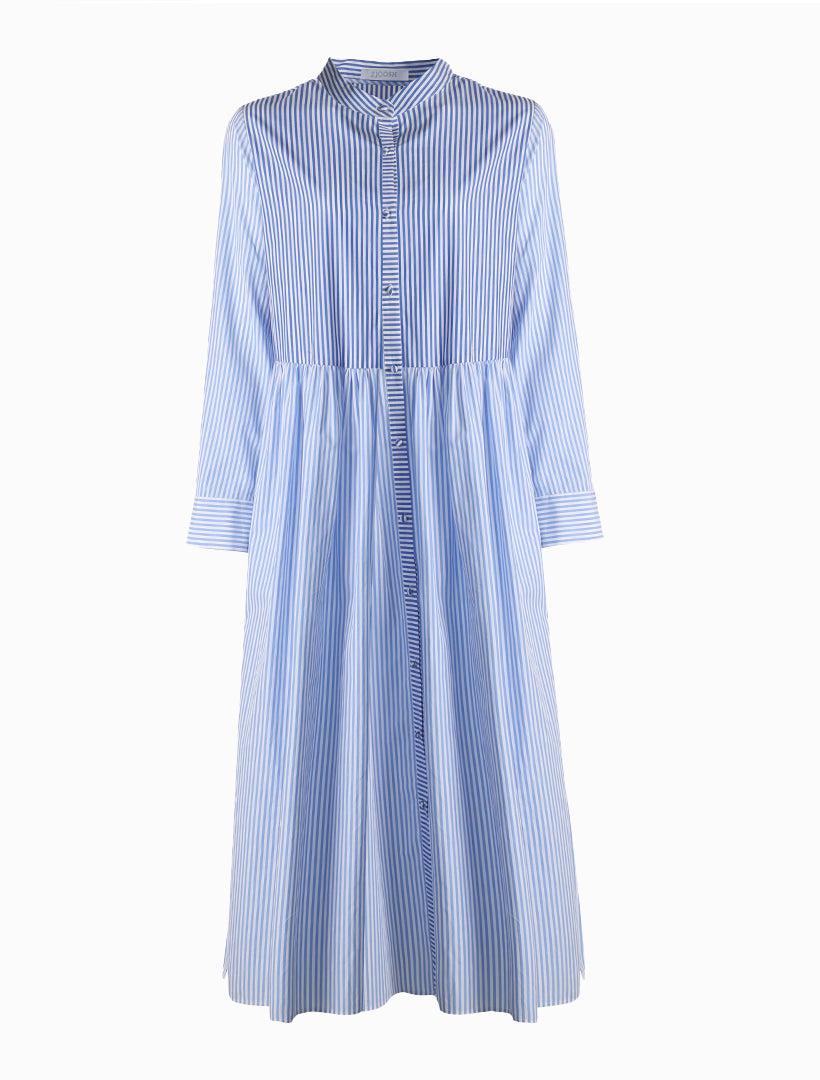 Classic Stripe Tea Rose Dress Blue