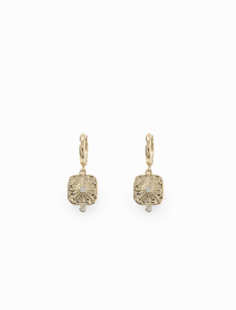 Sunray Disk Hoops Gold - Zjoosh
