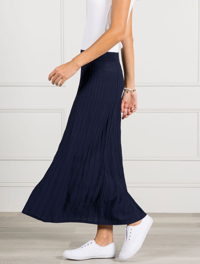 Sunray Knit Skirt Navy - Zjoosh