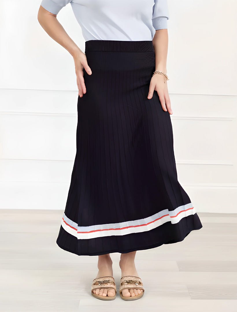 Sunray Knit Skirt Stripe Navy - FINAL SALE - Zjoosh