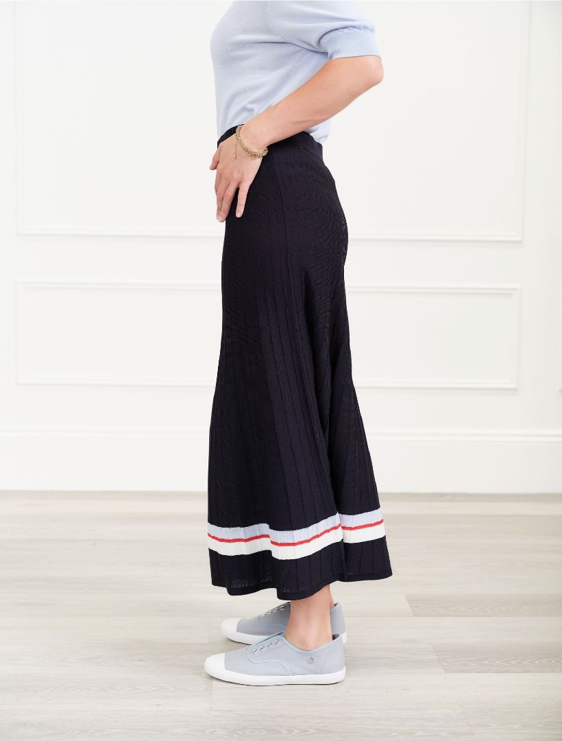 Sunray Knit Skirt Stripe Navy - FINAL SALE - Zjoosh