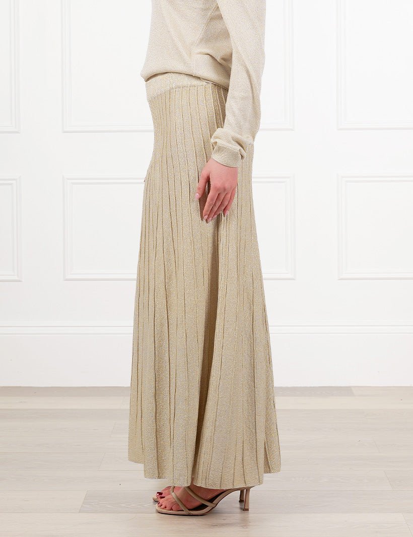 Sunray Sparkle Knit Skirt Gold - Zjoosh