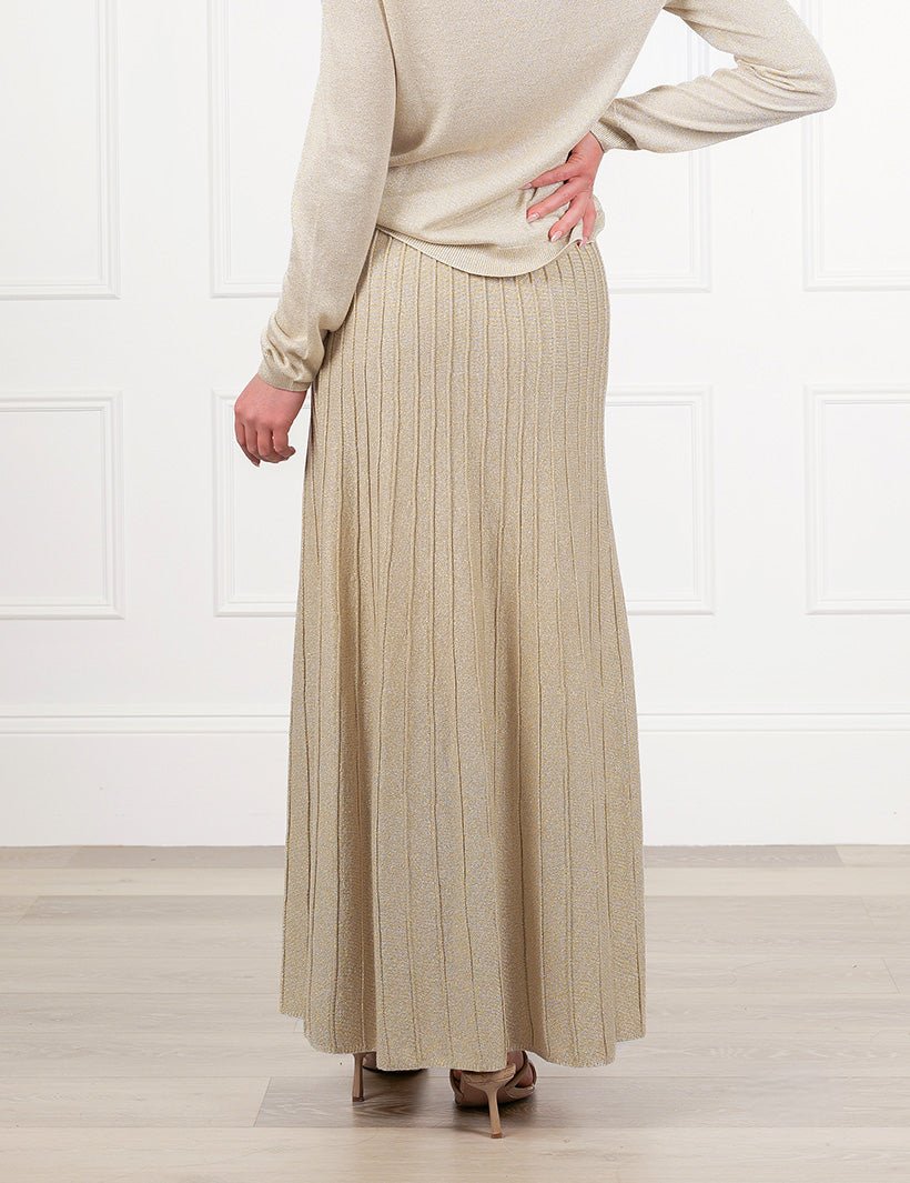 Sunray Sparkle Knit Skirt Gold - Zjoosh
