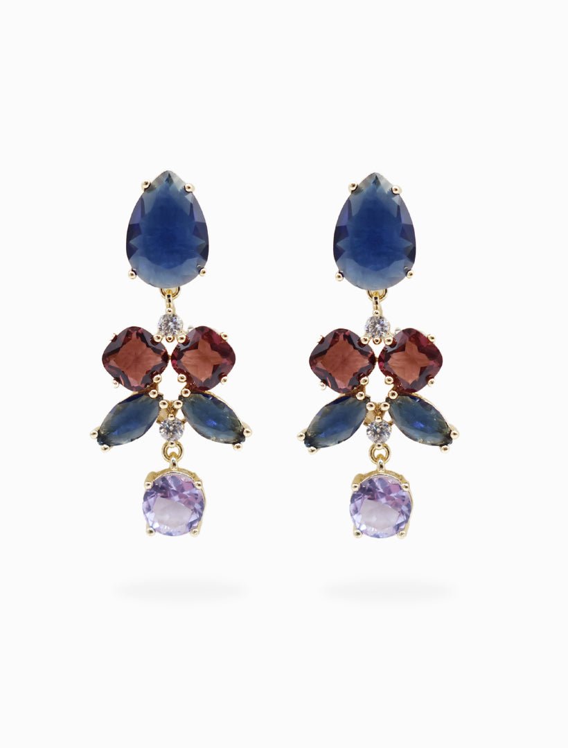 Symposium Agnes Drop Earrings Navy - Zjoosh