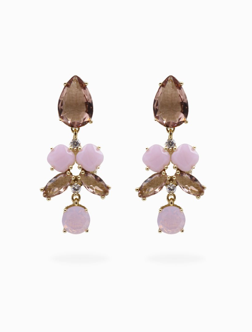 Symposium Agnes Drop Earrings Peach - Zjoosh