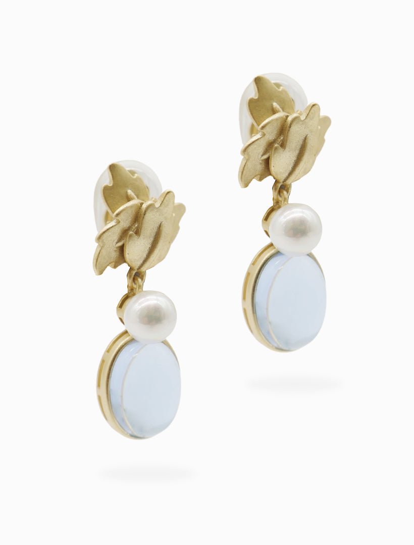 Symposium Astrid Drop Earrings Clip Ons - Zjoosh