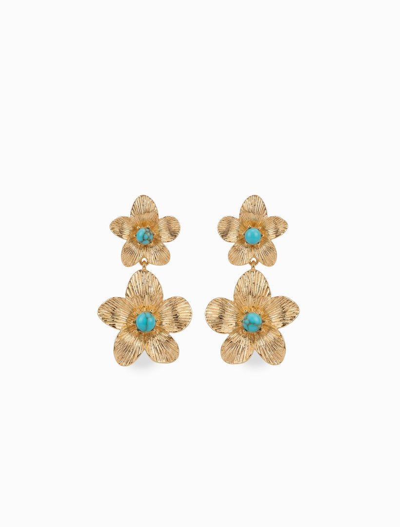 Symposium Bagnoli Drop Earrings Clip On Turquoise - Zjoosh