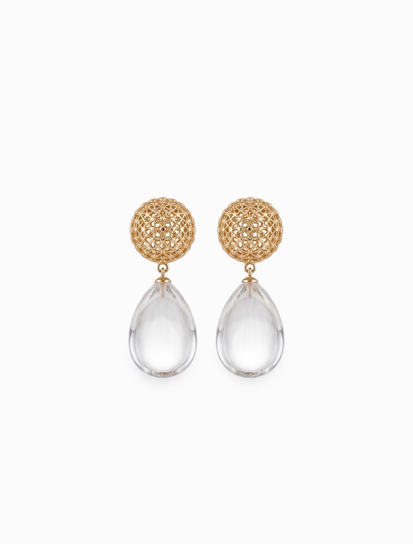 Symposium Tiberio Earrings Clip Ons Clear - Zjoosh