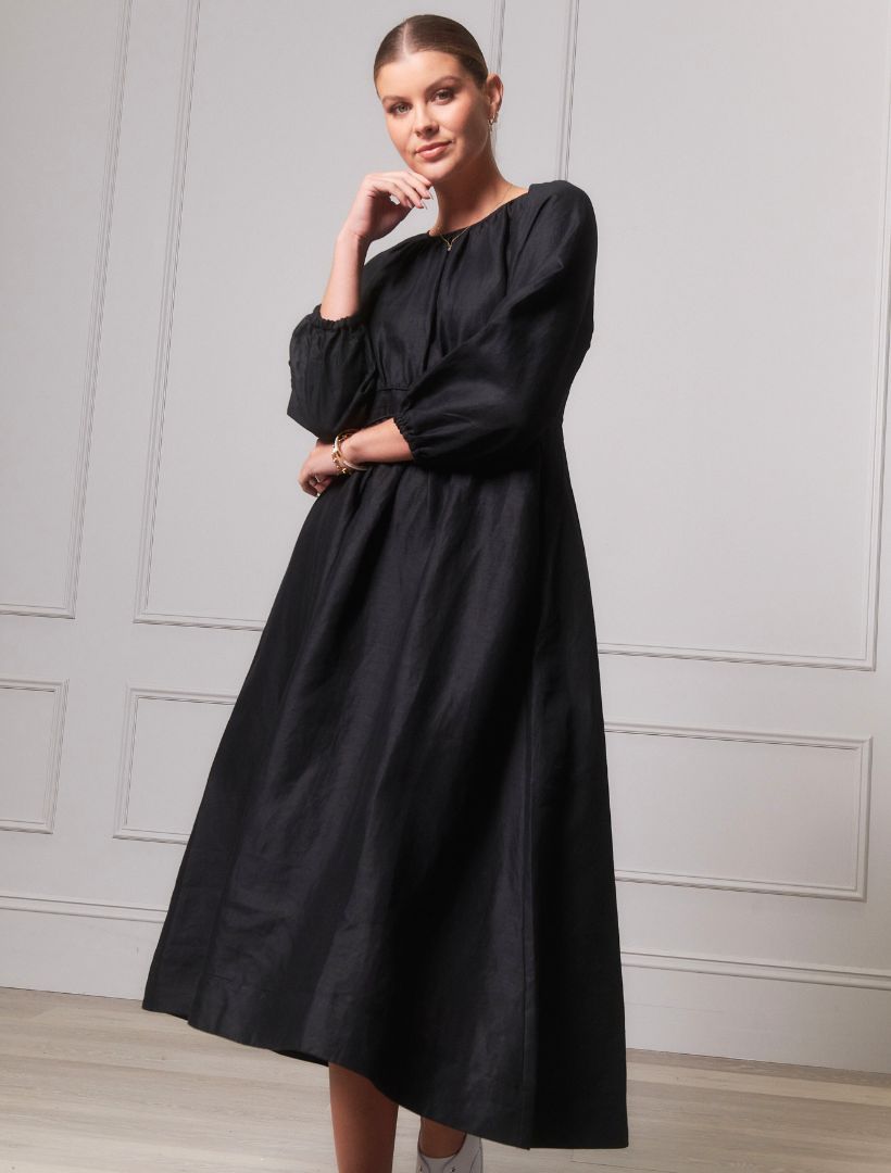 Tabby Long Sleeved Dress Black - Zjoosh