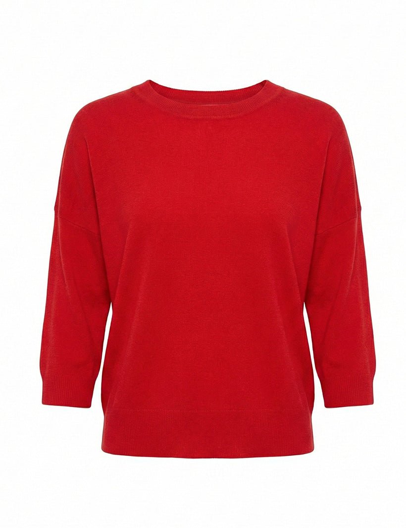Tara Cashmere Knit Tee Red - Zjoosh