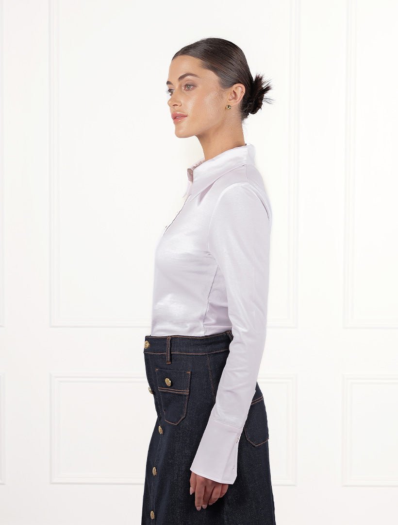 Taylor Long Sleeve Top White - Zjoosh