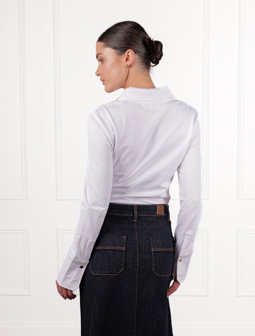 Taylor Long Sleeve Top White - Zjoosh