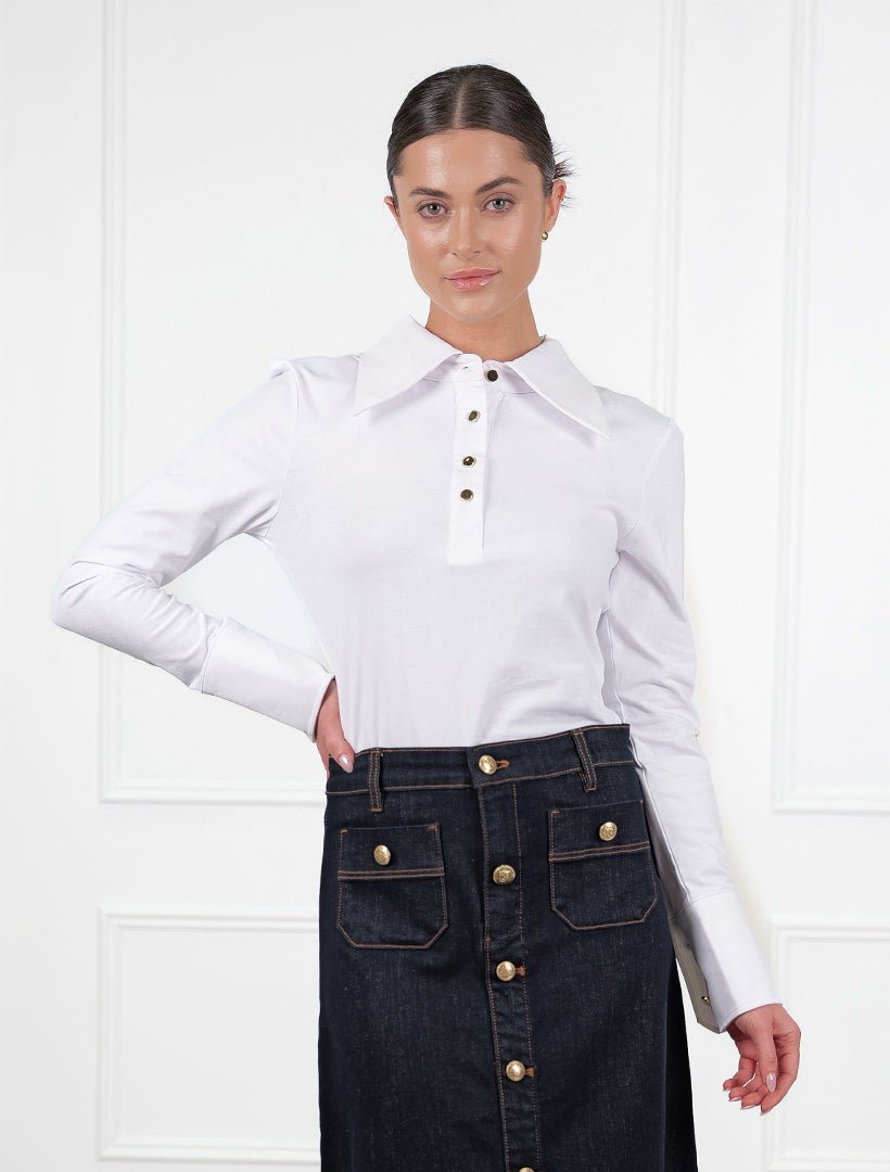 Taylor Long Sleeve Top White - Zjoosh