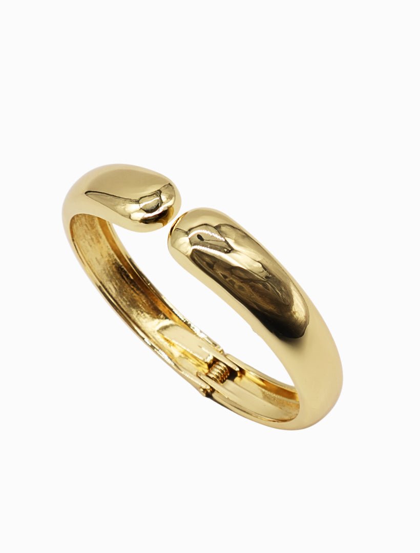 Tear Drop Hinge Bangle Gold - Zjoosh