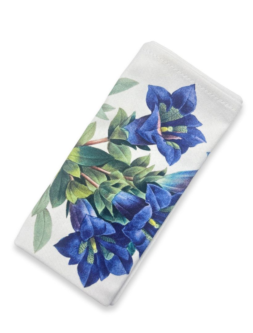 Vintage Botanical Tea Towel Blue