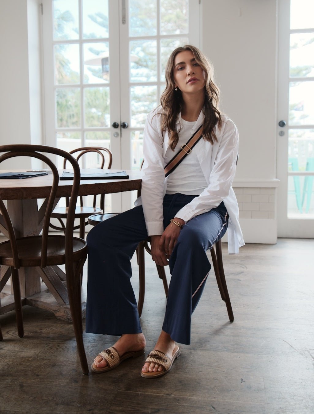 The Horizon Wide Leg Pant Navy - Zjoosh