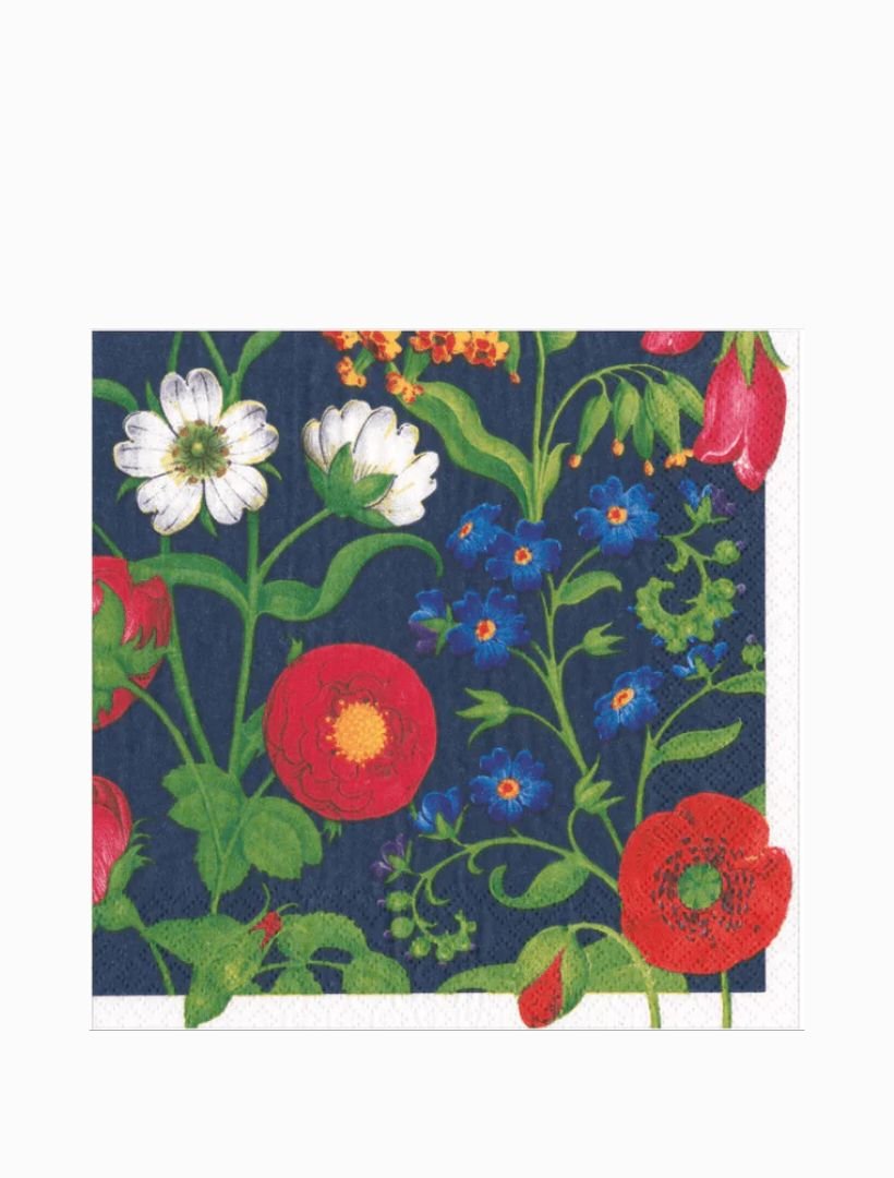 The Met Cloisters Garden Navy Lunch Napkins 20pk - Zjoosh