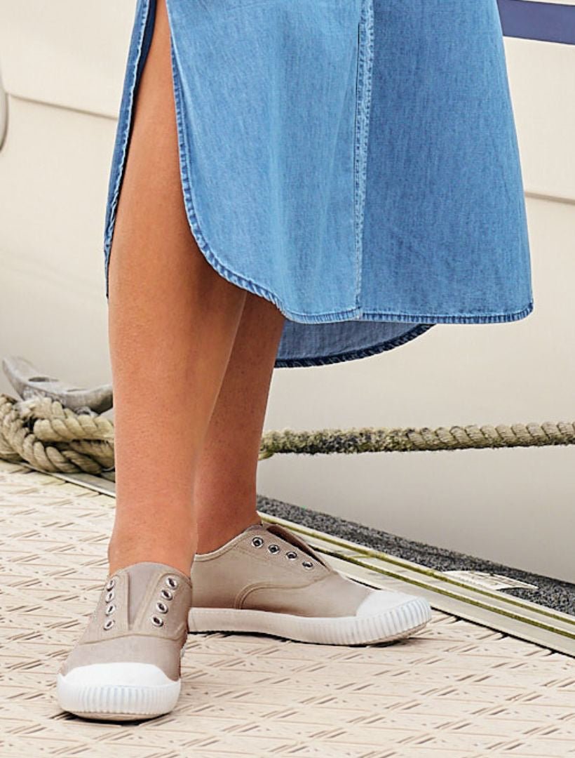 The Penny Plimsole Beige - Zjoosh