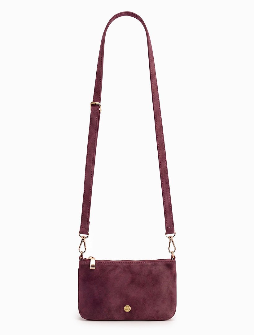 The Sadia Eco Suede Bag Burgundy - Zjoosh