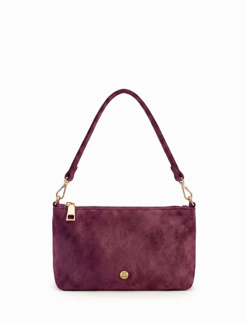 The Sadia Eco Suede Bag Burgundy - Zjoosh