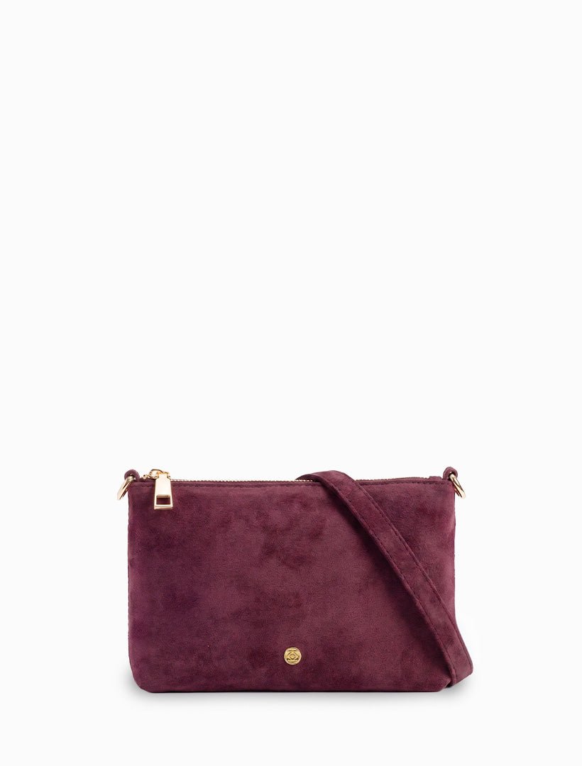 The Sadia Eco Suede Bag Burgundy - Zjoosh