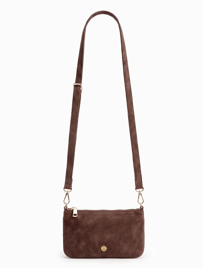 The Sadia Eco Suede Bag Chocolate - Zjoosh