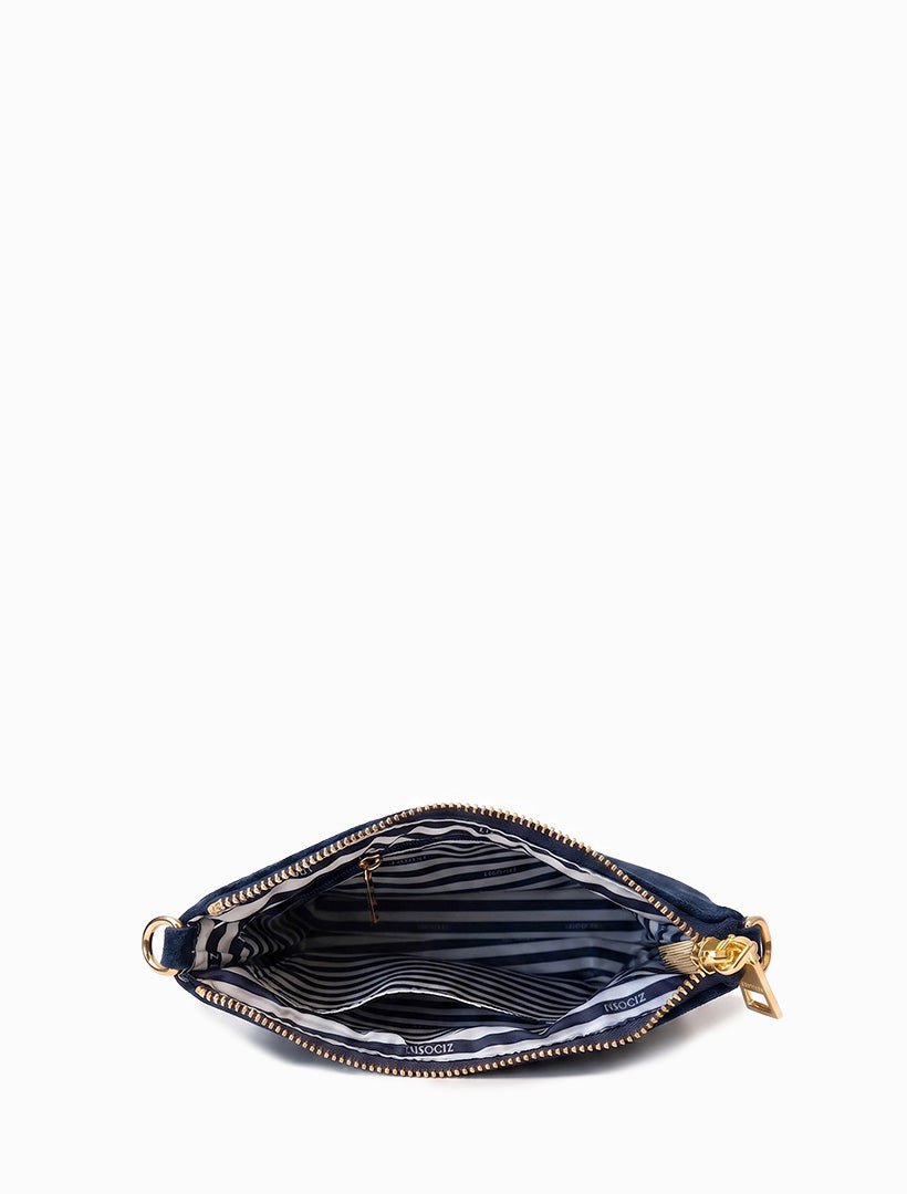 The Sadia Eco Suede Bag Navy - Zjoosh