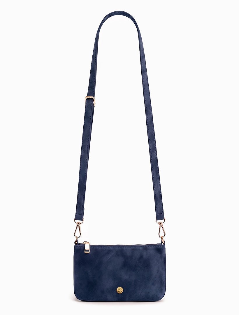 The Sadia Eco Suede Bag Navy - Zjoosh