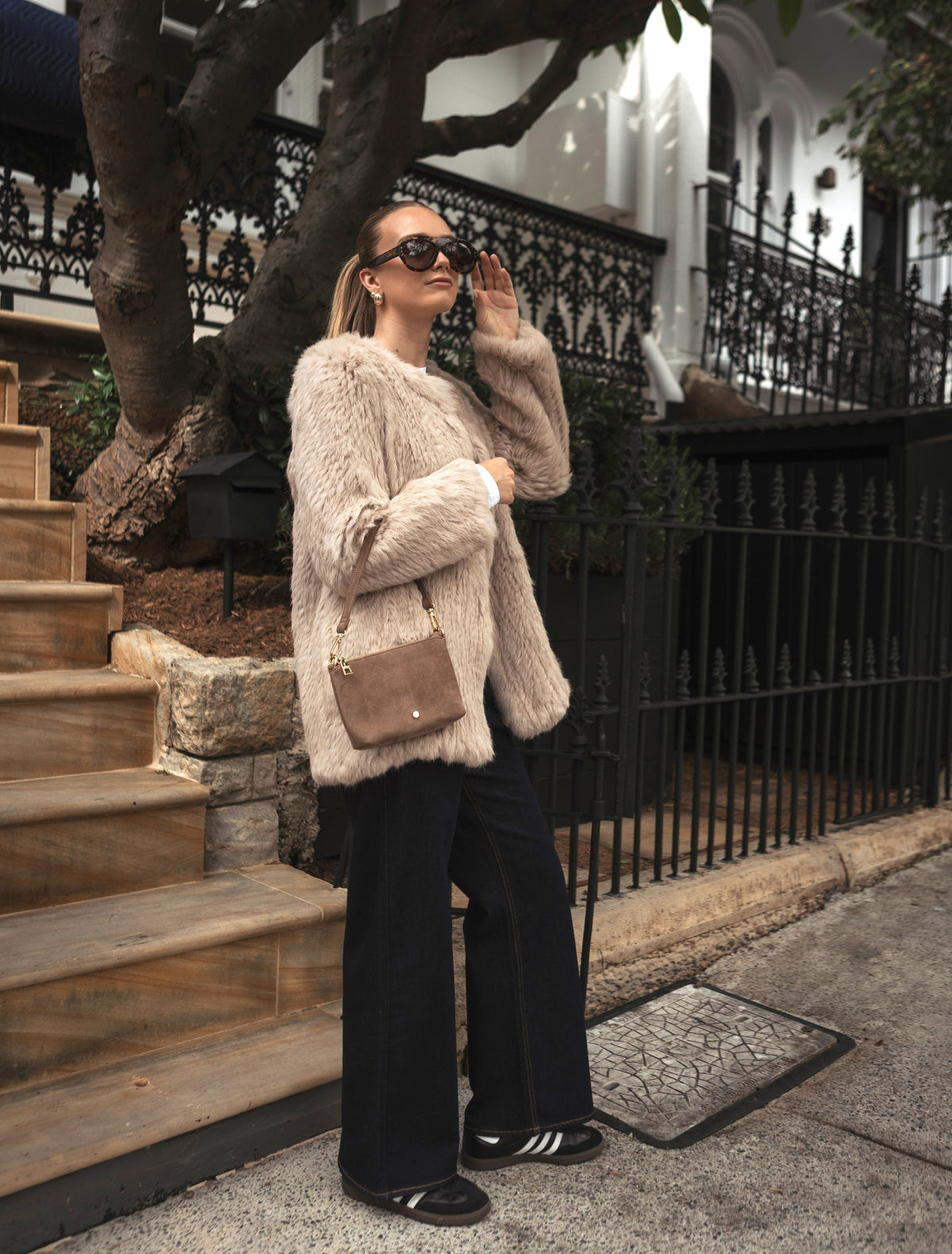 The Sadia Eco Suede Bag Tan - Zjoosh