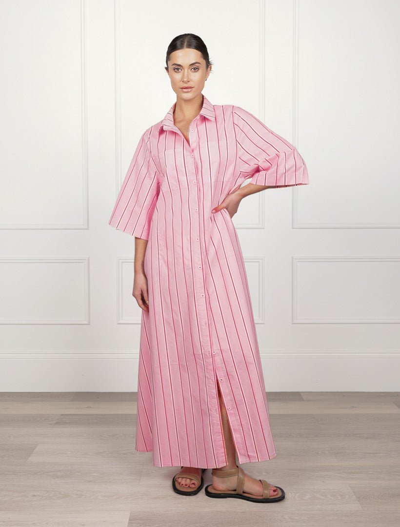 The Sloan Striped Dress Pink - FINAL SALE - Zjoosh