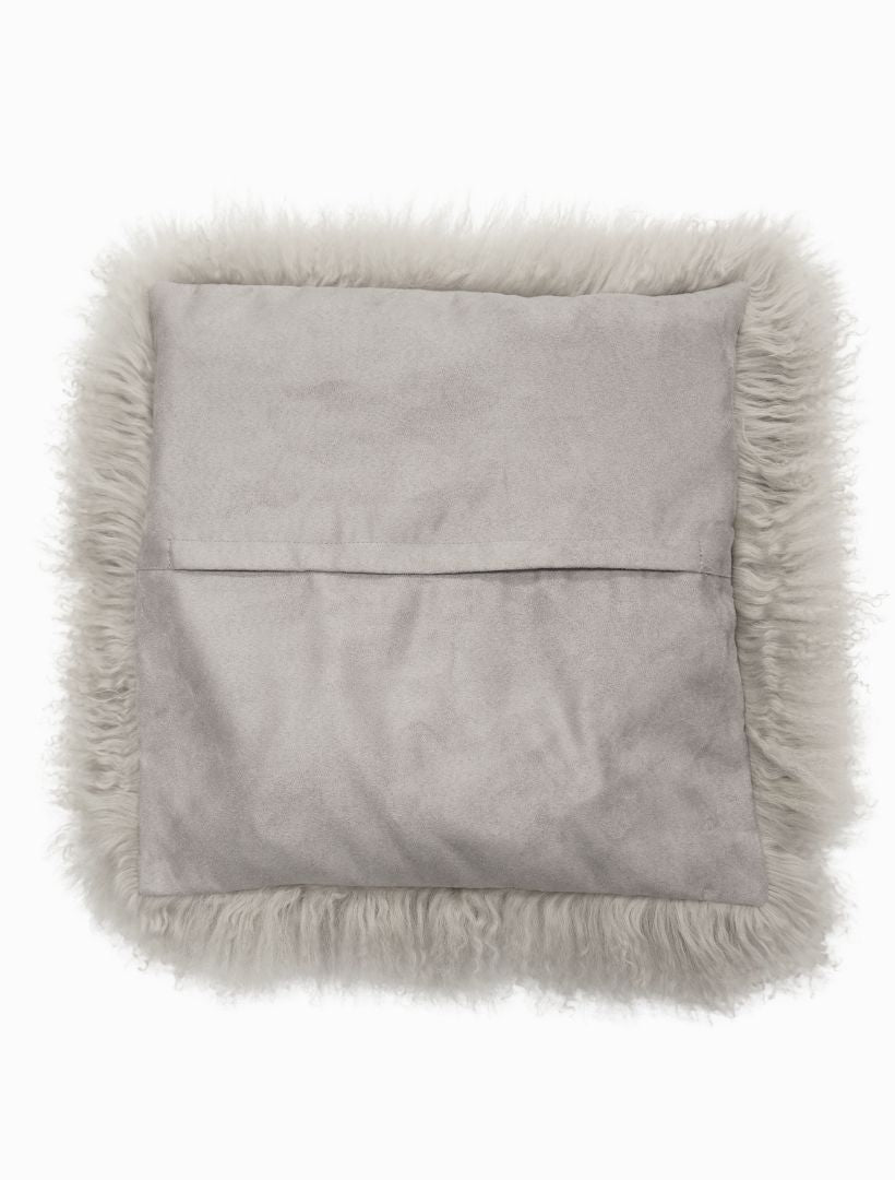 Tibetan Fur Cushion Grey - Zjoosh