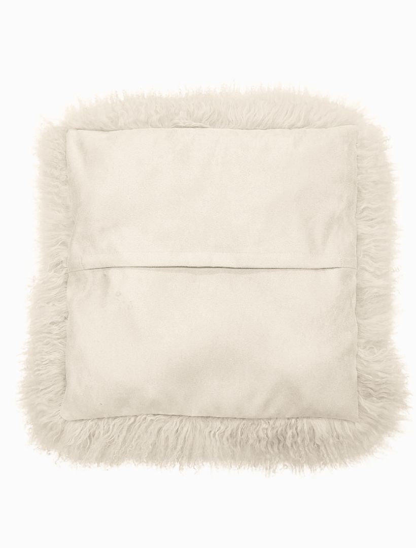 Tibetan Fur Cushion Ivory - Zjoosh