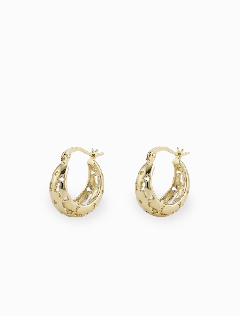Tiny CZ Chunky Hoops Gold - Zjoosh