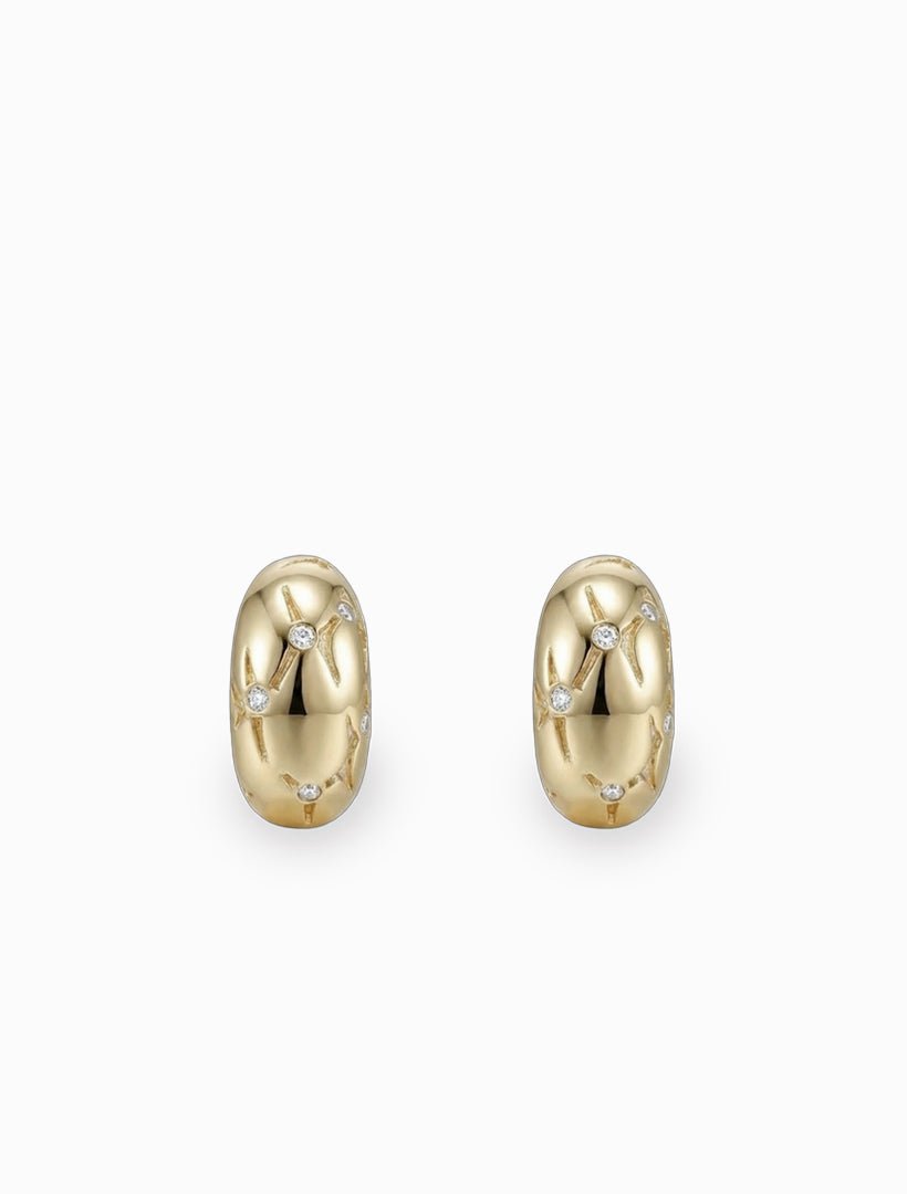 Tiny CZ Chunky Hoops Gold - Zjoosh