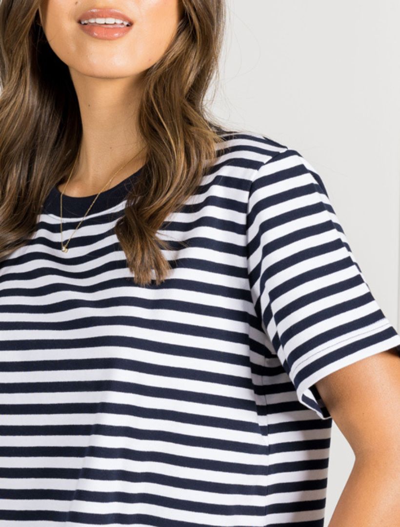 Tobi Striped Tee Navy - Zjoosh