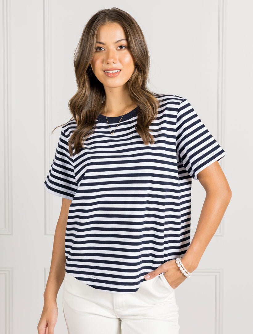 Tobi Striped Tee Navy - Zjoosh