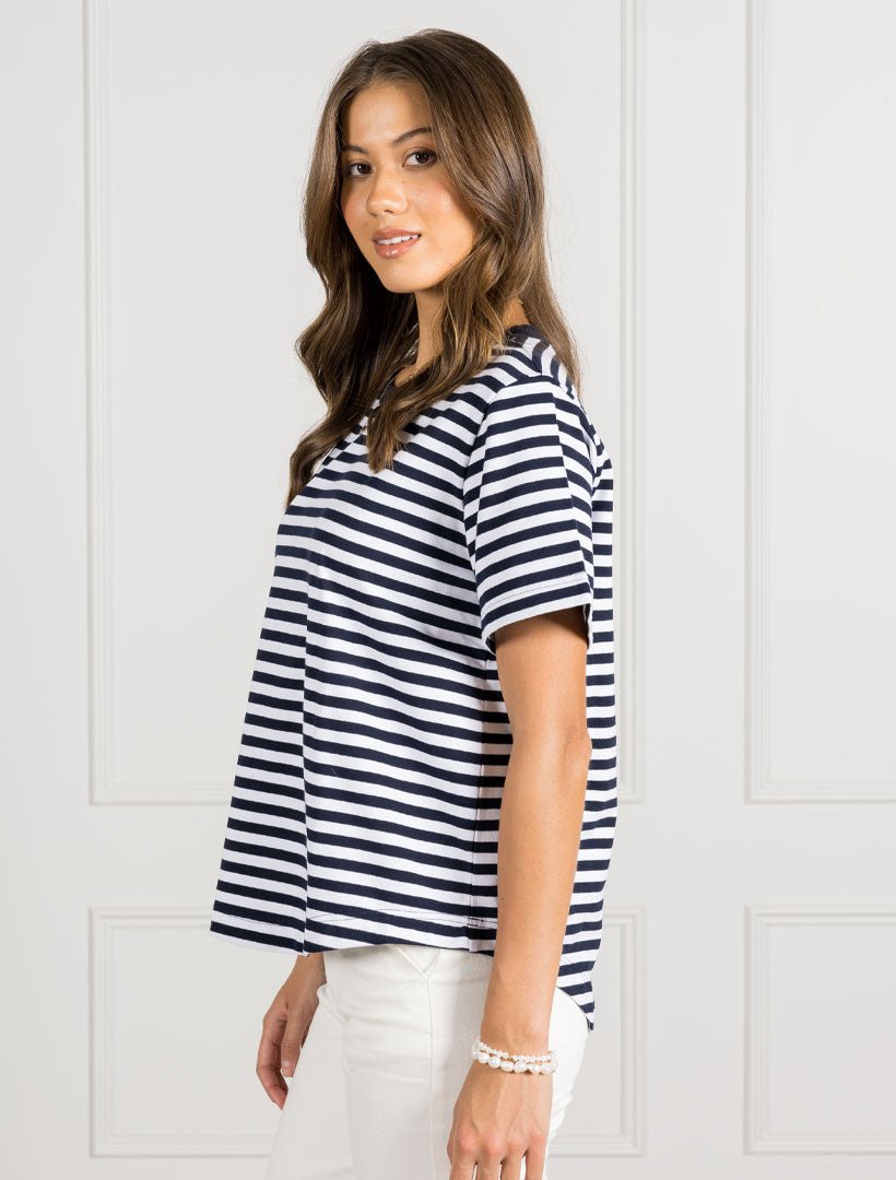 Tobi Striped Tee Navy - Zjoosh