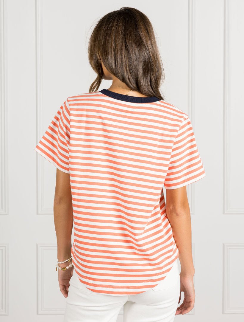 Tobi Striped Tee Tangelo - Zjoosh